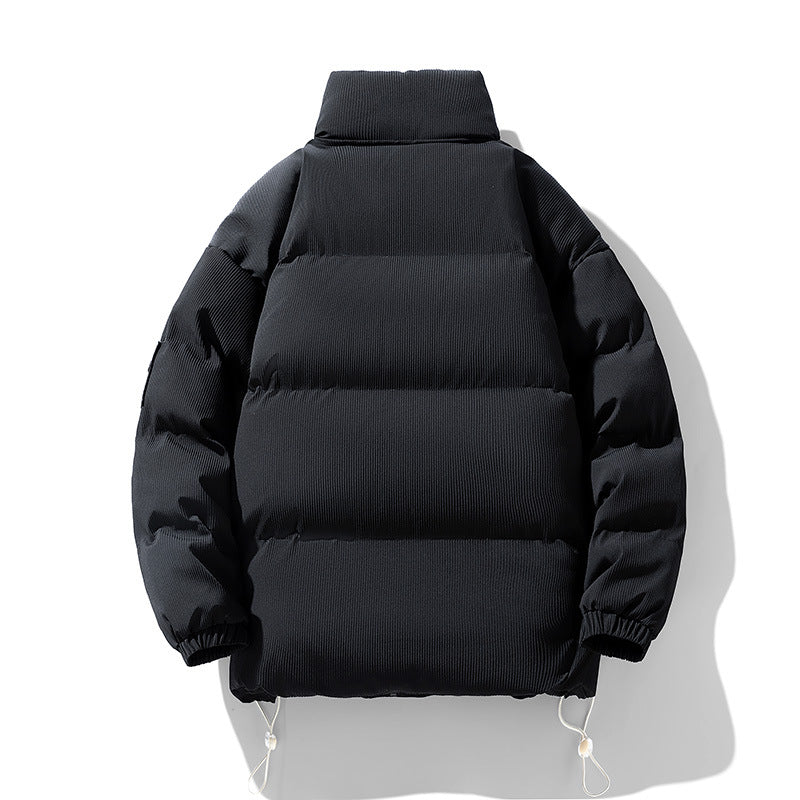 Gefütterte Herren-Winterjacke mit Stehkragen, große Größen