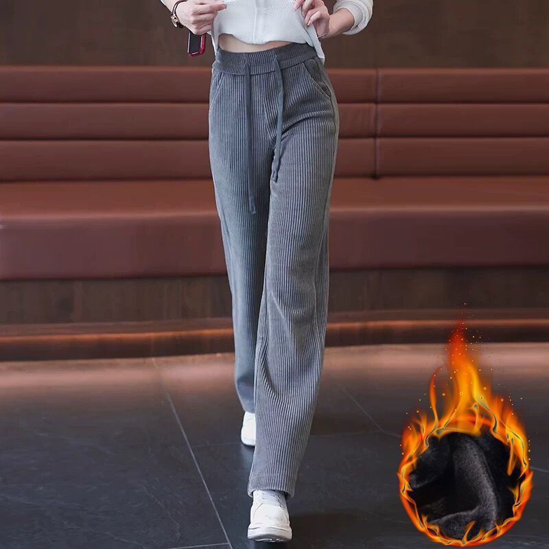 Damen-Cordhose, gefüttert, weit geschnitten