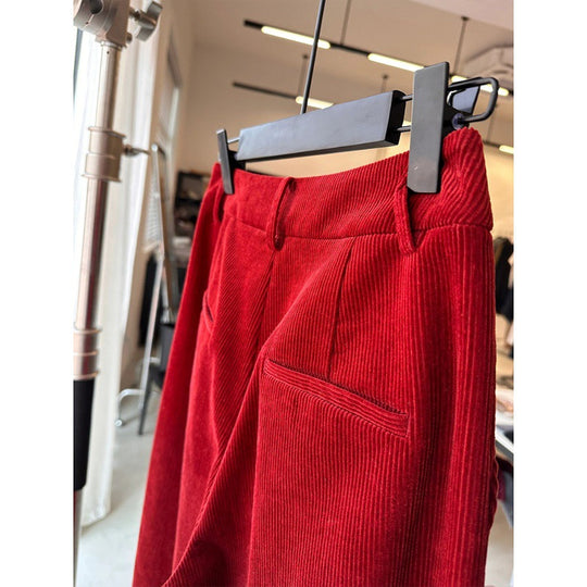Damen-Cordhose, weit geschnitten, gerade Passform