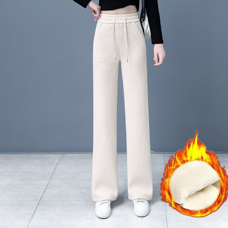 Damen-Cordhose mit weitem Bein und Fall