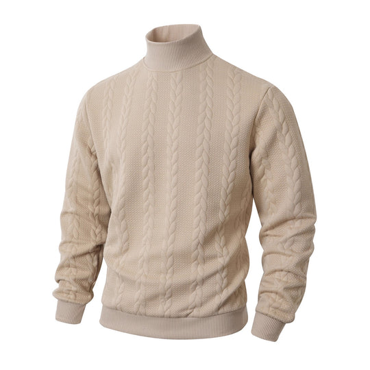 Herren-Strickpullover, Rollkragen, atmungsaktiv, sportlich