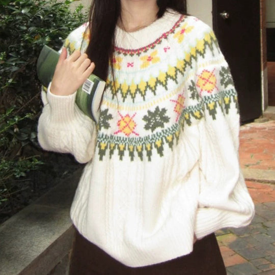 Fair Isle Strickpullover, Unisex
