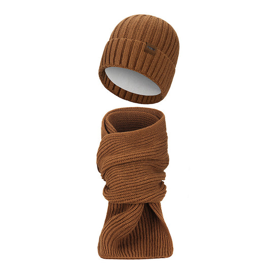 Winter-Set: Strickmütze und Schal, gefüttert, wärmend