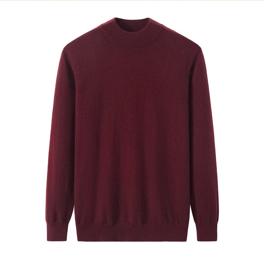 Herren-Kaschmirpullover, Stehkragen, locker geschnitten