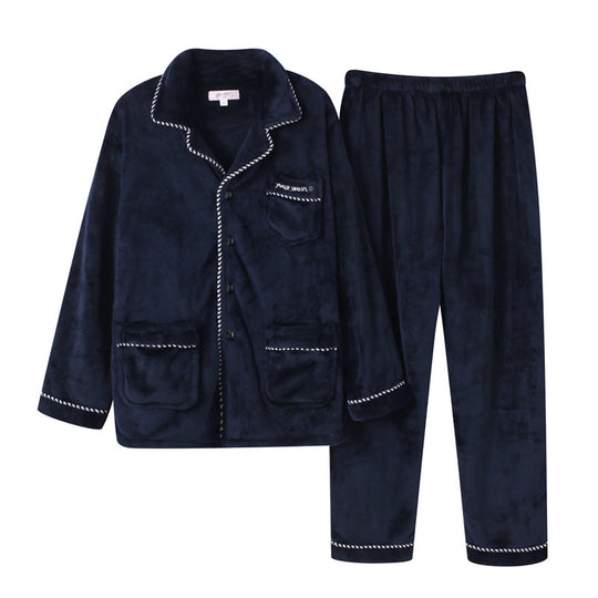 Warmer Flanell-Schlafanzug für Herren, gefüttert