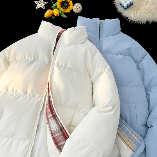Herren-Stehkragen-Pufferjacke, gefüttert, Winter