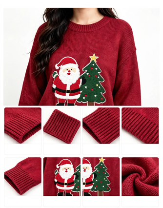 Weihnachtlicher Strickpullover mit Jacquard-Muster