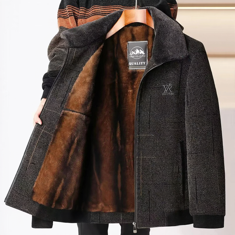 Herren-Winterjacke, Chenille, gefüttert, für Senioren