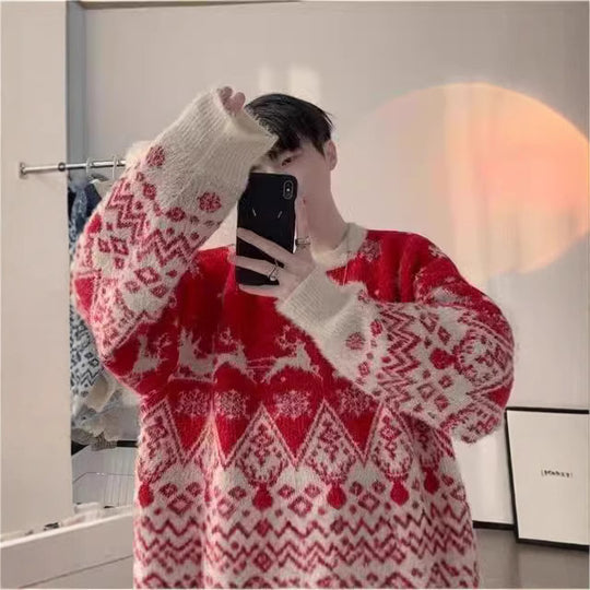 Lockerer Strickpullover für Paare