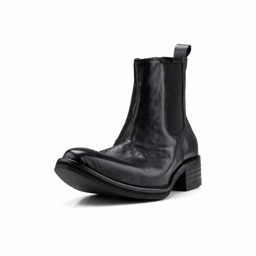Elegante Herren-Lederstiefel mit Keilabsatz