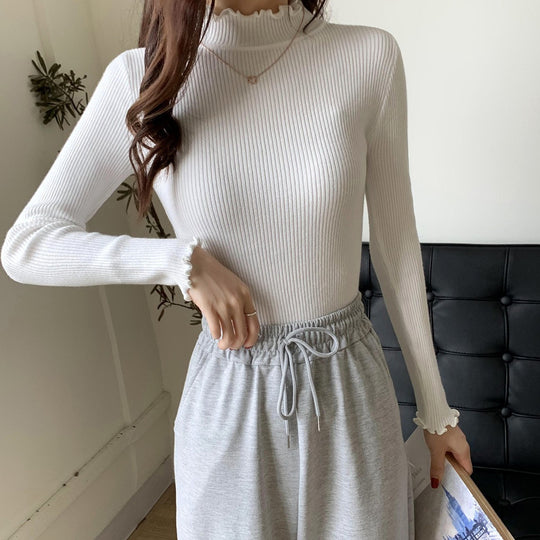 Vielseitiger Damen-Strickpullover mit Stehkragen