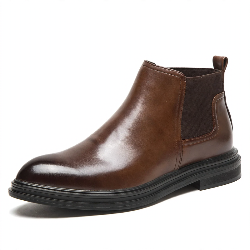 Herren-Chelsea-Stiefel, spitz zulaufend, gefüttert