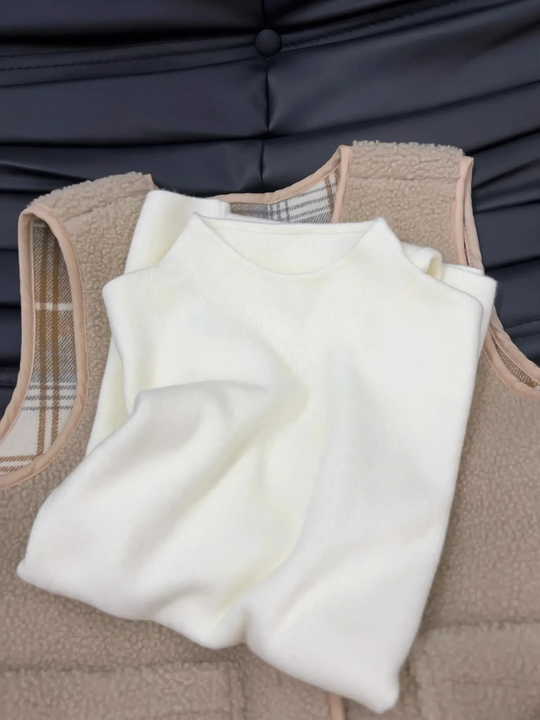 Damen-Strickpullover, Stehkragen, weich