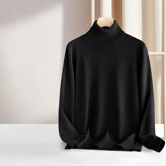 Herren Rollkragenpullover aus Wolle und Modal, warm