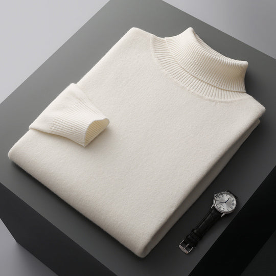 Herren-Rollkragenpullover aus 100% Wolle, große Größen