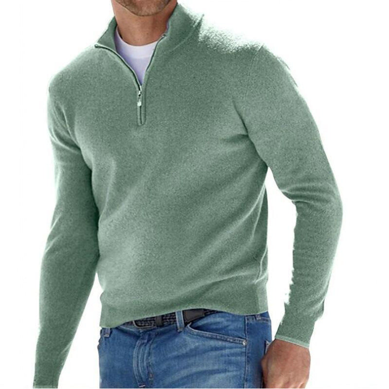 Herren-Langarm-Kaschmirpullover, schlichtes Design