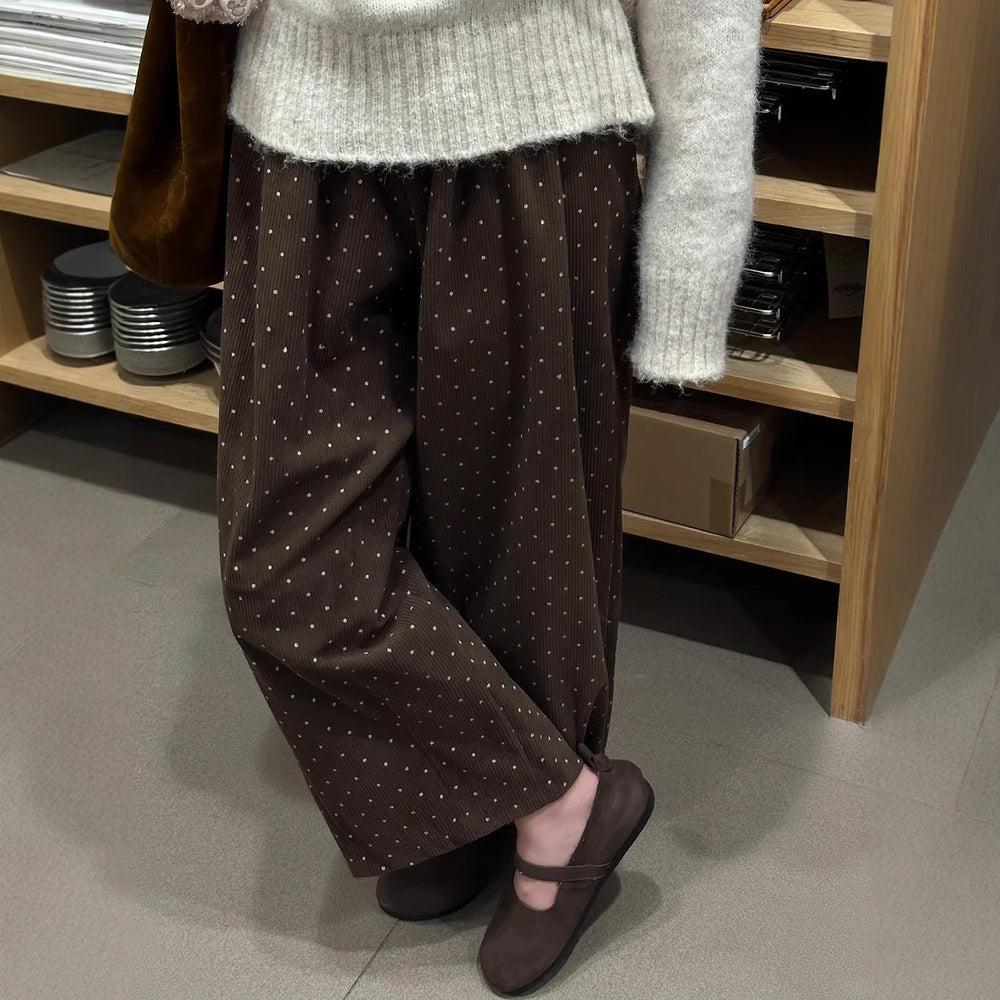 Damen-Cordhose, 7/8-Länge, gepunktet, gefüttert