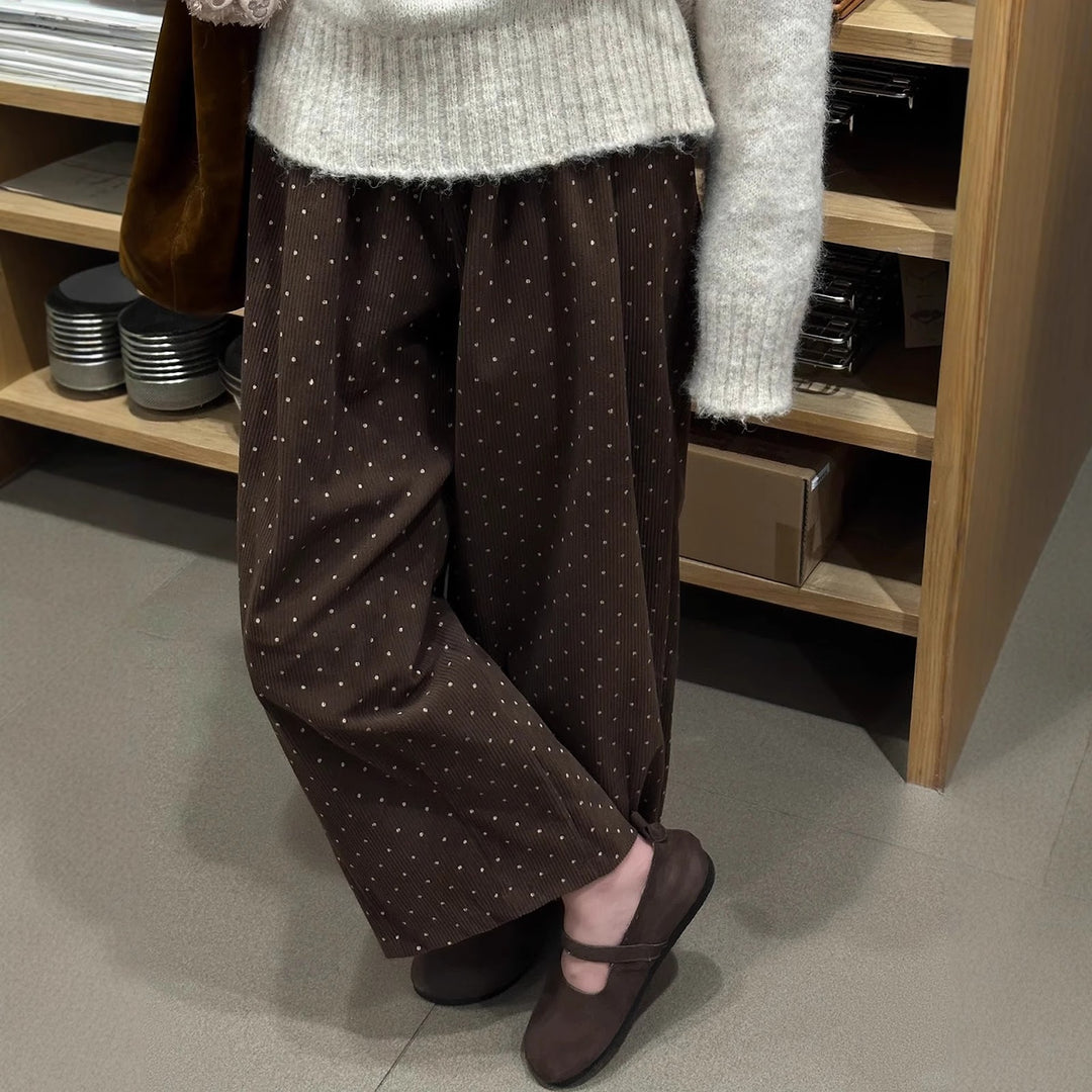 Damen-Cordhose, 7/8-Länge, gepunktet, gefüttert