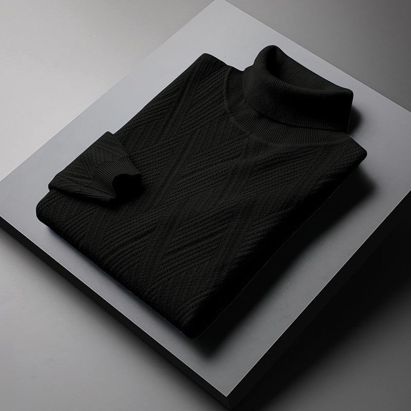 Herren-Rollkragenpullover, gefüttert, warm
