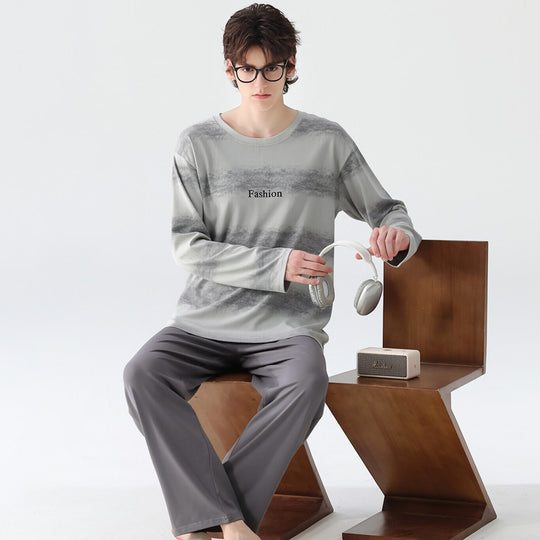 Herren-Pyjama-Set aus 100% Baumwolle, kariert
