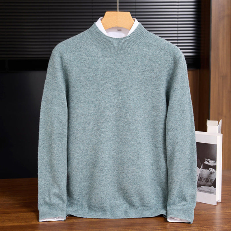 Herren-Strickpullover aus Wolle, Stehkragen