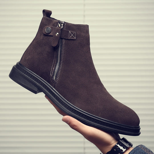 Herren Chelsea-Stiefel, Wildleder-Optik, gefüttert