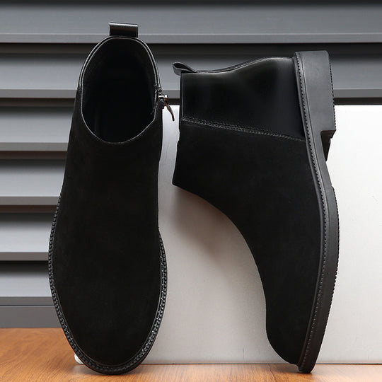 Gefütterte Herren-Lederstiefel, Schnürstiefeletten
