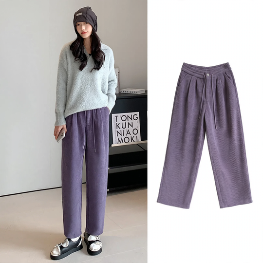 Damen-Cordhose, Haremsschnitt, 9/10-Länge