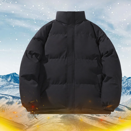 Herren-Steppjacke, wendbar, Stehkragen, lockere Passform
