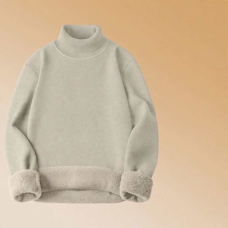 Herren-Woll-Modal-Pullover, gefüttert, Stehkragen, 650g