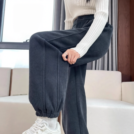 Gefütterte Chenille-Cord-Jogginghose