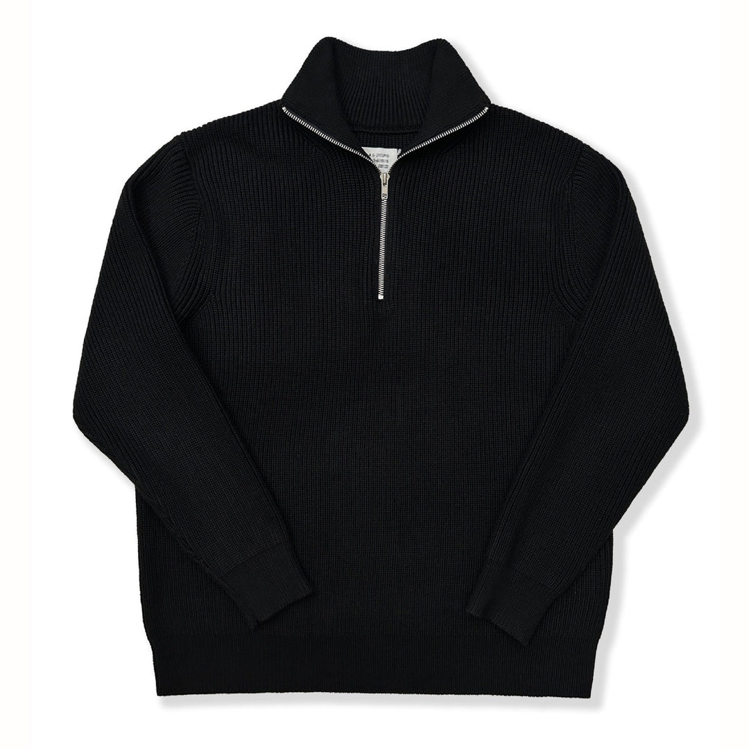 Unisex-Strickpullover mit Reißverschluss, Baumwollmischung