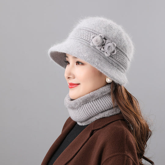 Damen Glockenhut und Schal Set, warm, für Herbst und Winter