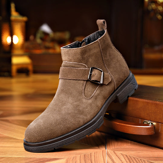 Herren-Chelsea-Stiefel, Echtleder, gefüttert