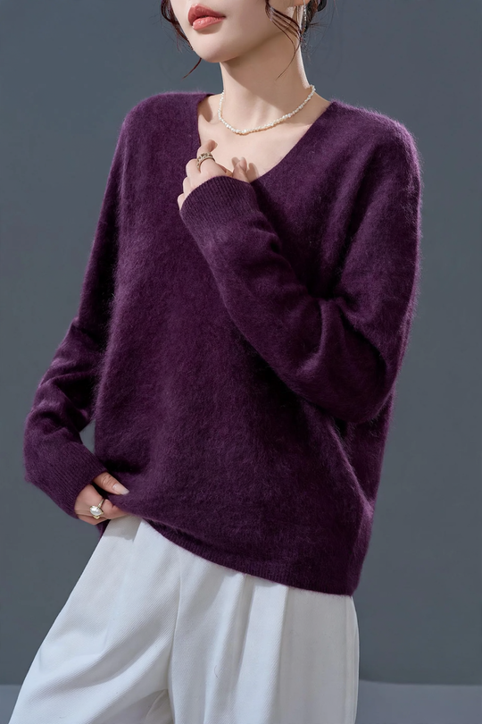 Damen-Kaschmirpullover, aufgeraut