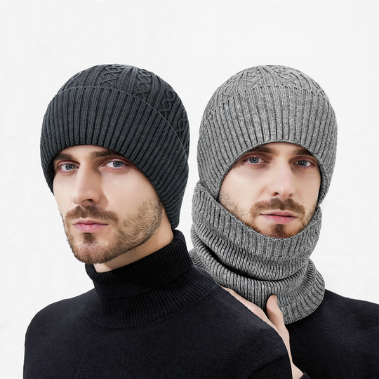 Strickmütze und Halswärmer Set, Einheitsgröße