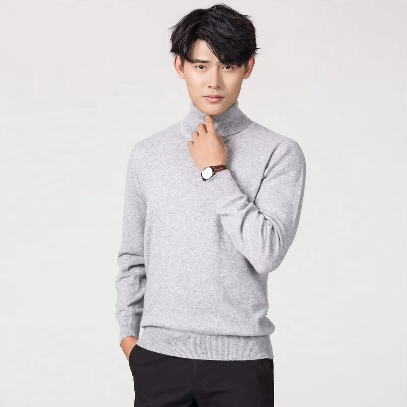 Herren-Wollpullover, Rollkragen, pflegeleicht