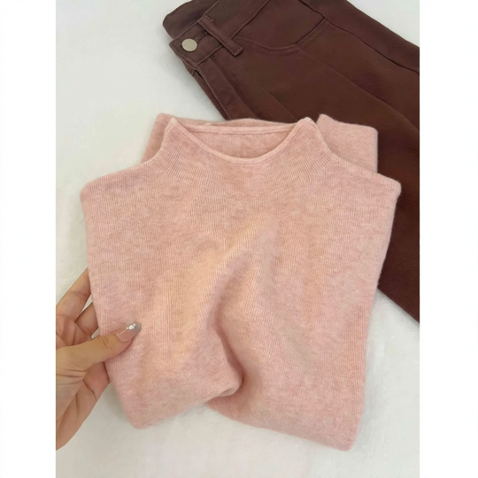 Damen-Strickpullover mit Stehkragen