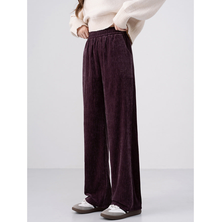 Chenille-Kord-Hose mit weitem Bein, warm und fließend