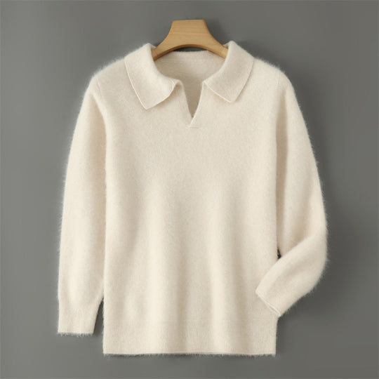 Herren-Wollpullover mit Kragen, Business-Casual
