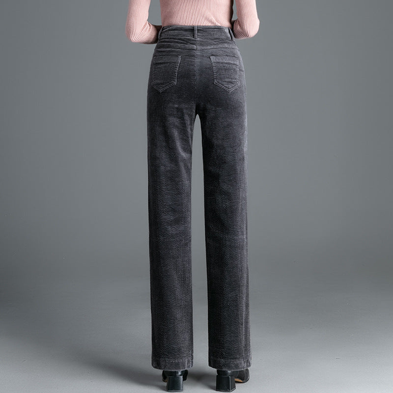 Gerade geschnittene Cordhose mit hohem Bund
