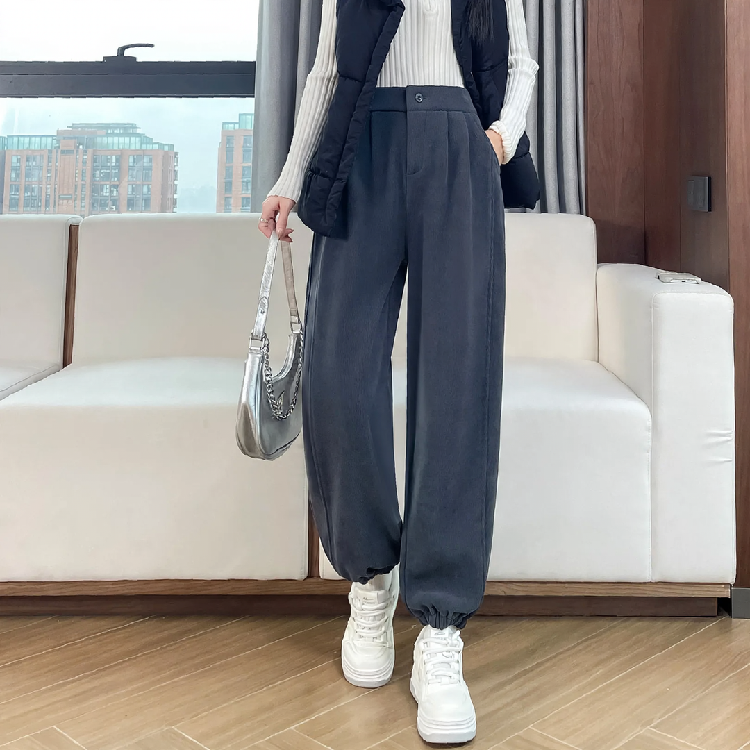 Gefütterte Chenille-Cord-Freizeithose