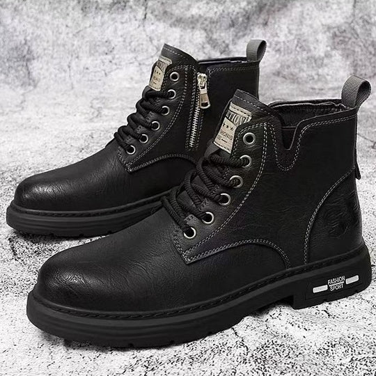 Herren-Stiefel, leicht, Vintage-Stil, Schnürstiefel