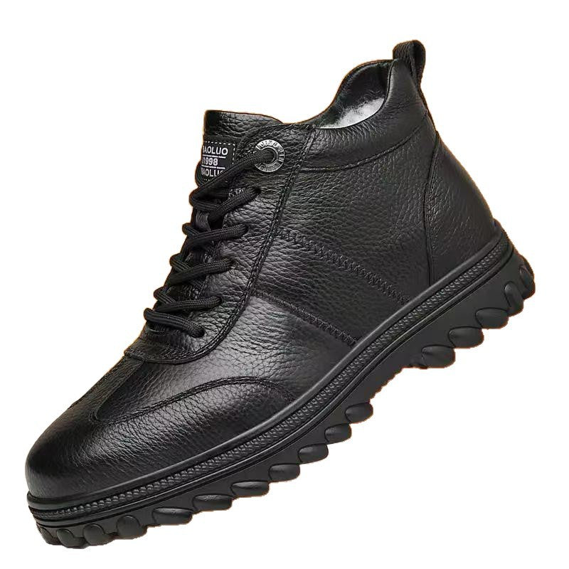 Gefütterte Herren-Winterstiefel, rutschfest, PU