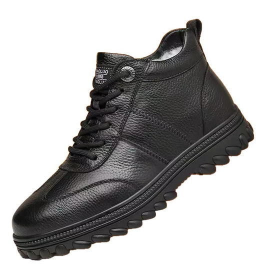 Gefütterte Herren-Winterstiefel, rutschfest, PU