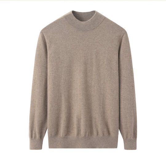 Herren-Kaschmirpullover, Stehkragen, locker geschnitten