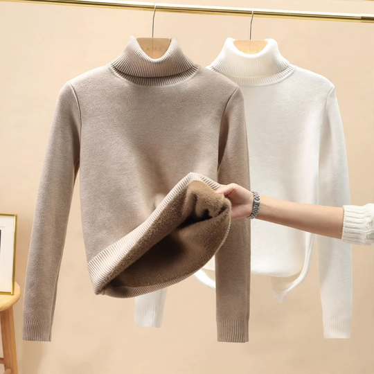 Herren-Rollkragenpullover, gefüttert, warm