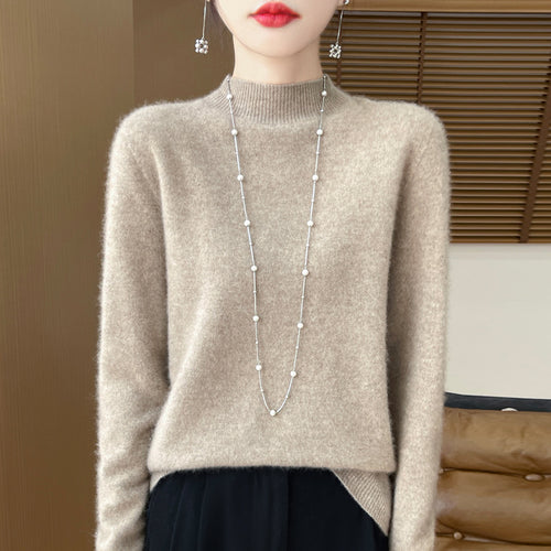 Damen-Wollpullover, nahtlos, 100% Wolle