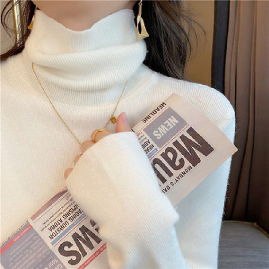Damen-Strickpullover mit Stehkragen, schmal geschnitten