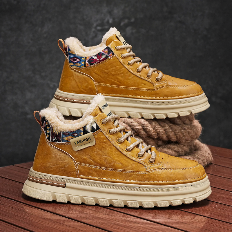 Herren-Winterstiefel, gefüttert, robust